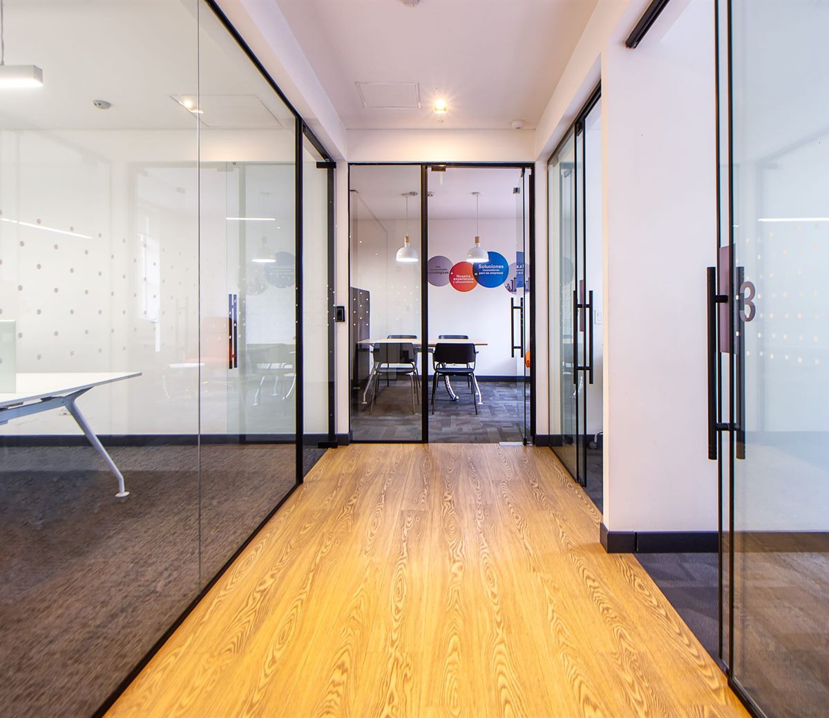 Office securit glass partitions