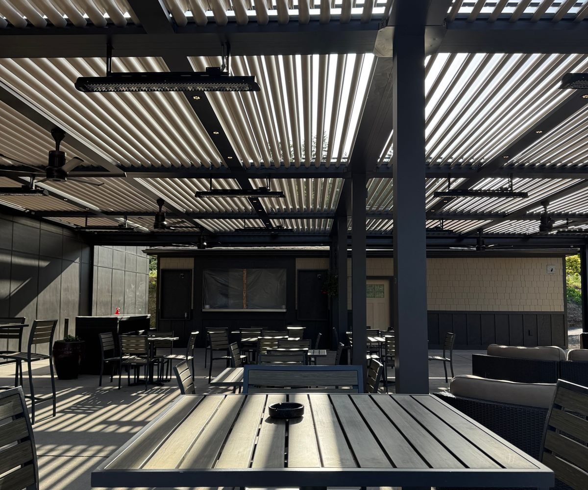 Aluminum and glass pergola