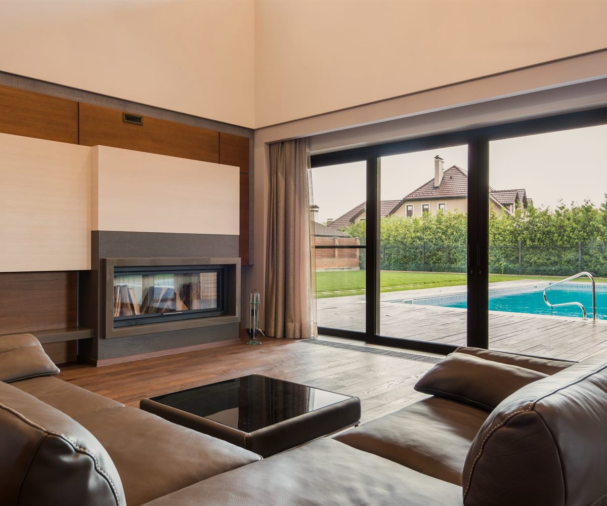 Minimal glass door entrance
